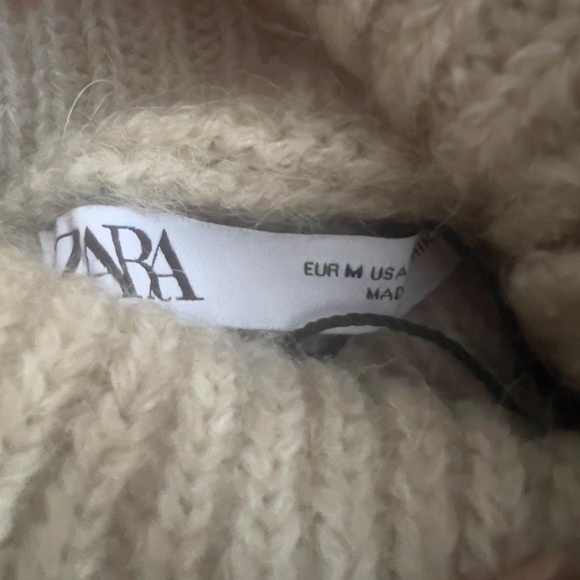 NWT ZARA turtleneck knit sweater vest size M green open back  sleeveless ribbed - Picture 6 of 7